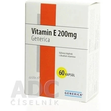 GENERICA Vitamine E 200 U.I. 1×60 cps, complément alimentaire