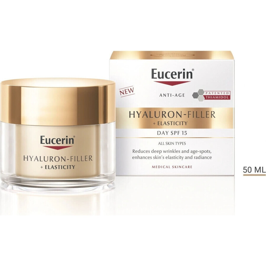 Eucerin HYALURON-FILLER+ELASTICITY crema de día 1×50 ml, rellena las arrugas profundas