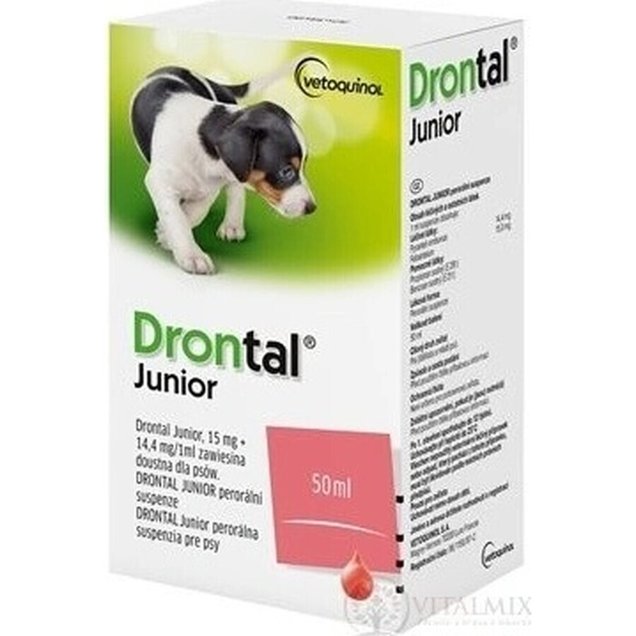 Drontal Junior 1×50 ml, orale suspensie voor honden