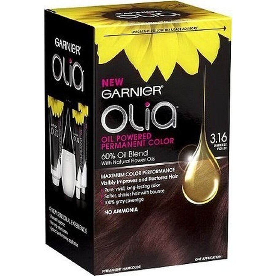 Garnier Olia permanent culoarea parului 3.16 Dark Purple 1×1 set, permanent culoarea parului