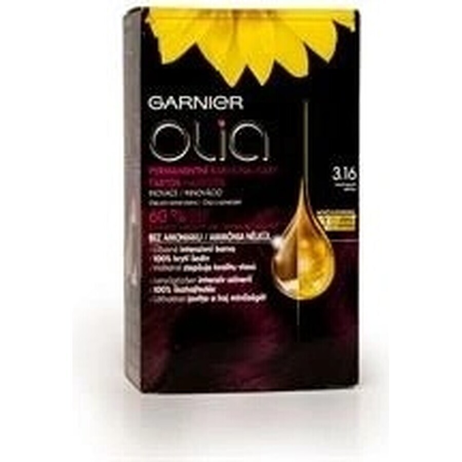 Garnier Olia permanent culoarea parului 3.16 Dark Purple 1×1 set, permanent culoarea parului