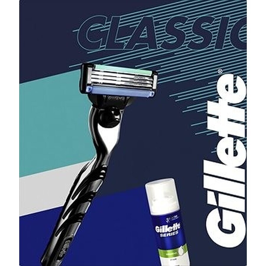 Gillette Mach3 Start Rasierer + Series 100 ml Rasierschaum, Geschenkset 1×1 Stück, Rasierset für Männer