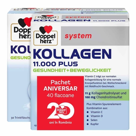 Doppelherz Kollageen 11.000 Plus, 30 + 10 eenheidsflacons