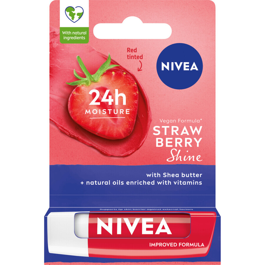 Nivea Strawberry Shine, ruj hrănitor, 4.8 g