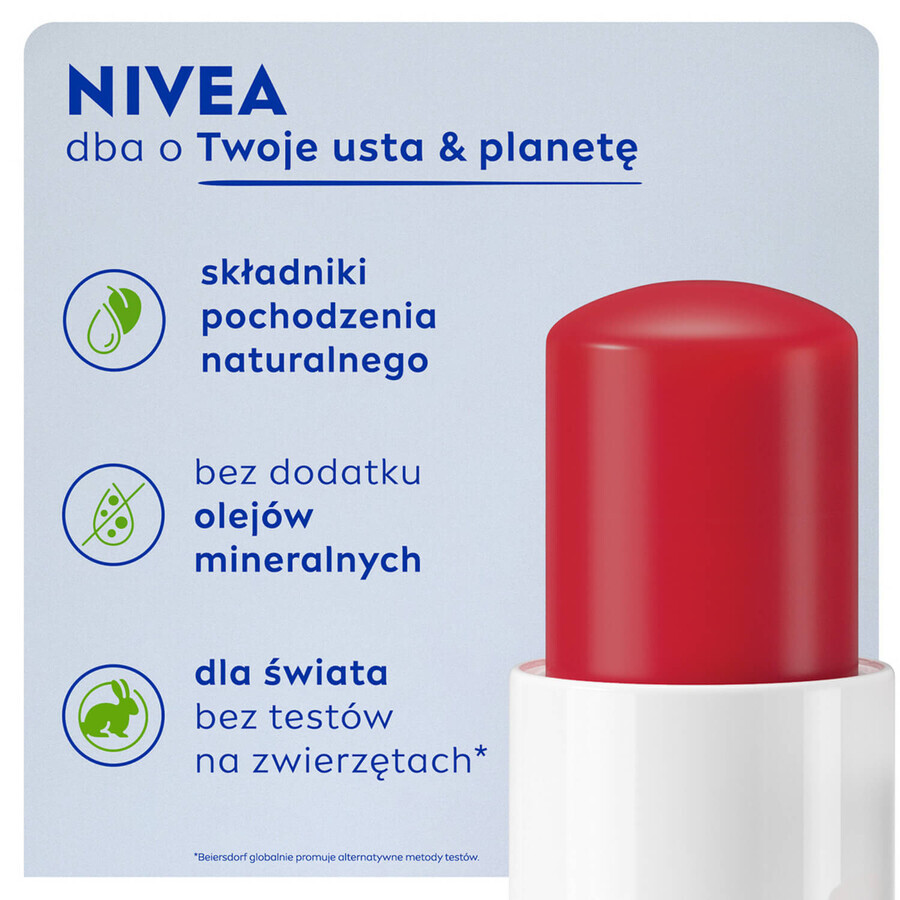 Nivea Strawberry Shine, ruj hrănitor, 4.8 g