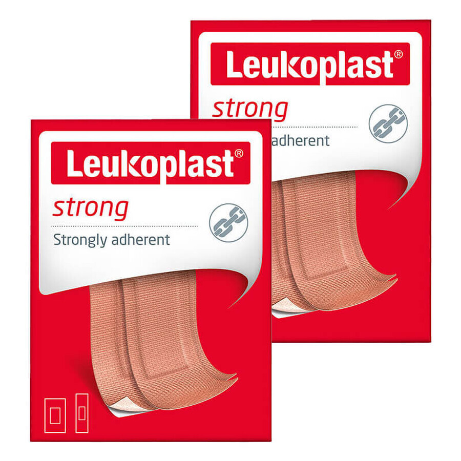 Set Leukoplast Strong, pleisters met verband, 2 x 20 stuks