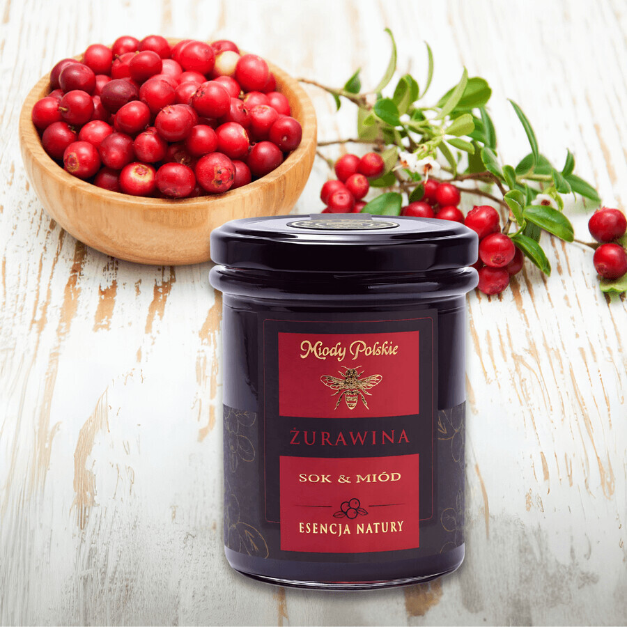 Miody Polskie Saft und Honig, Preiselbeeren, 250 g