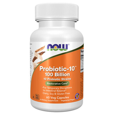 Now Foods Probiotic-10 100 de miliarde, 60 de capsule vegane