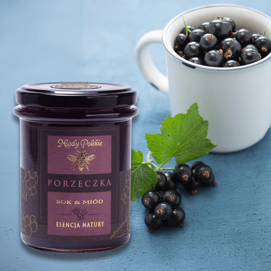 Miody Polskie Jus et miel, cassis, 250 g