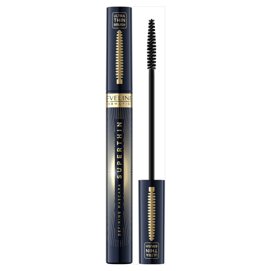 Eveline Cosmetics Superthin Defining, mascara met precisieborsteltje, 6 ml