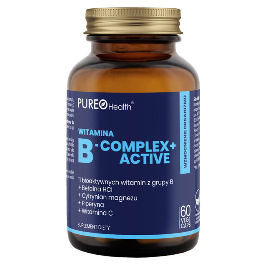 Pureo Health Vitamina B-Complex + Active, 60 capsule