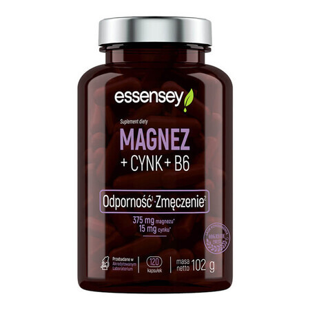 Essensey Magnesium + Zink + B6, 120 capsules