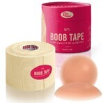 CureTape Boob Tape, elastische tape voor het modelleren en ondersteunen van de buste met tepels, beige, 5 cm x 5 m, 1 st