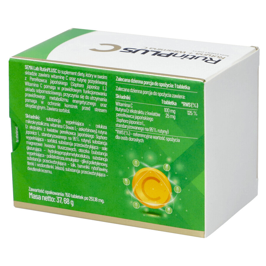 SEMA Lab Rutin Plus C, 150 tablets