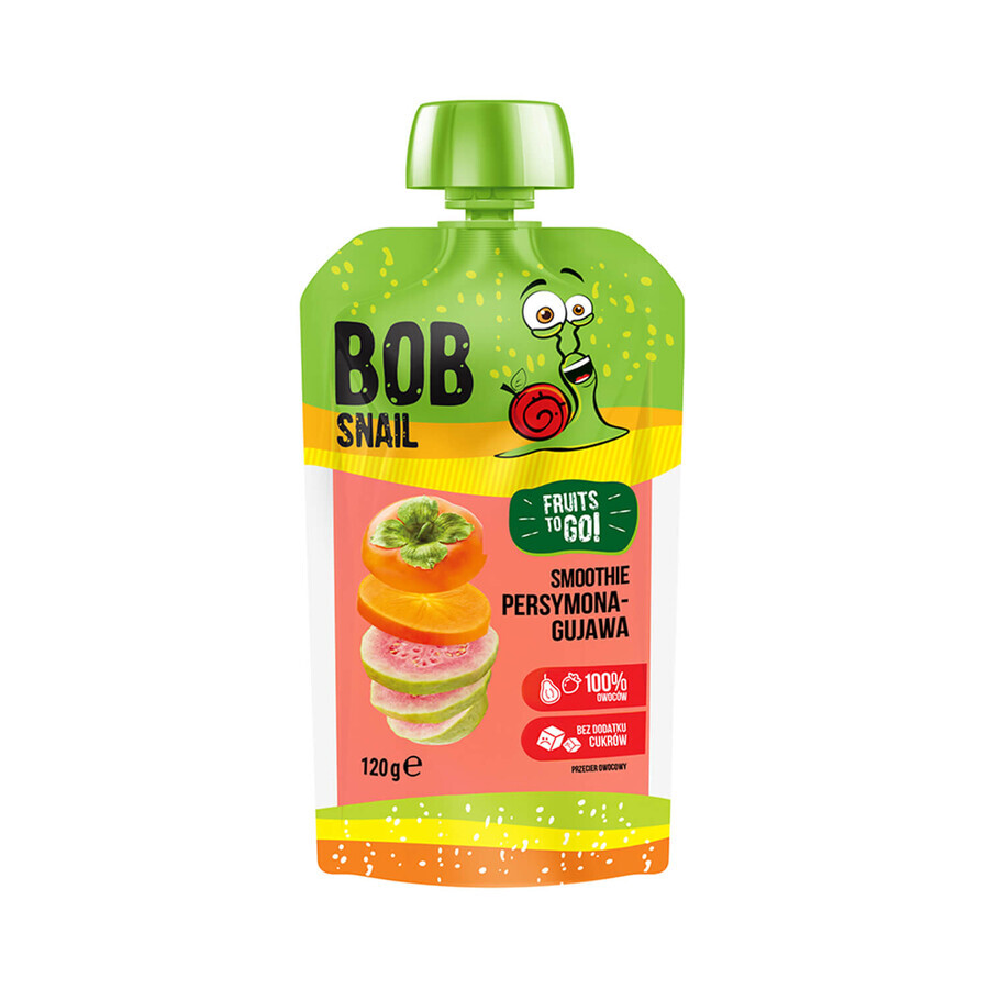 Bob Snail Fruits To Go Smoothie en tube, kaki, goyave, 120 g