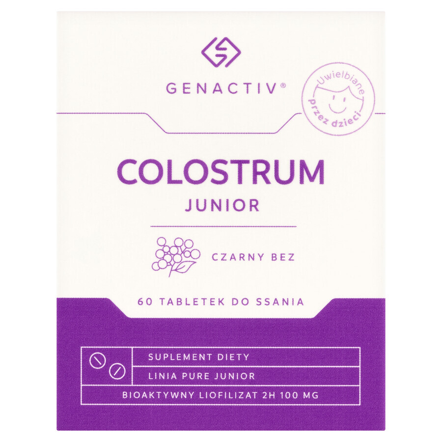 Genactiv Colostrum Junior Colostrum Junior Schwarzer Holunder, ab 3 Jahren, 60 Tabletten