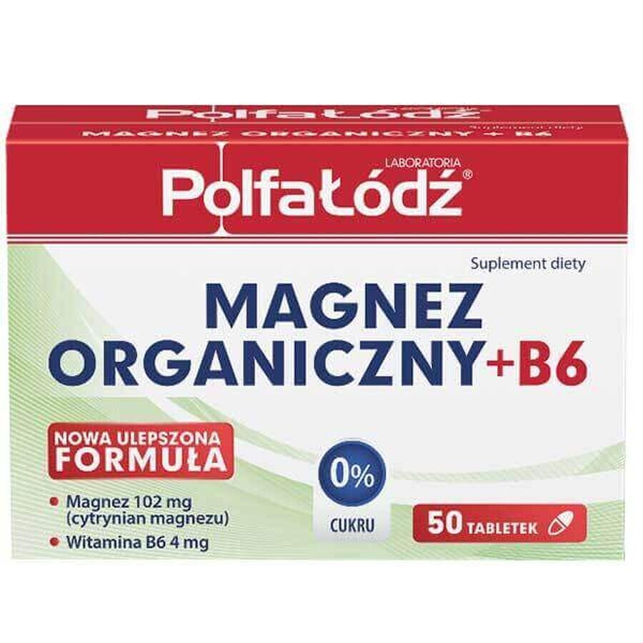 Laboratoria PolfaŁódź Organisch magnesium + B6, 50 tabletten