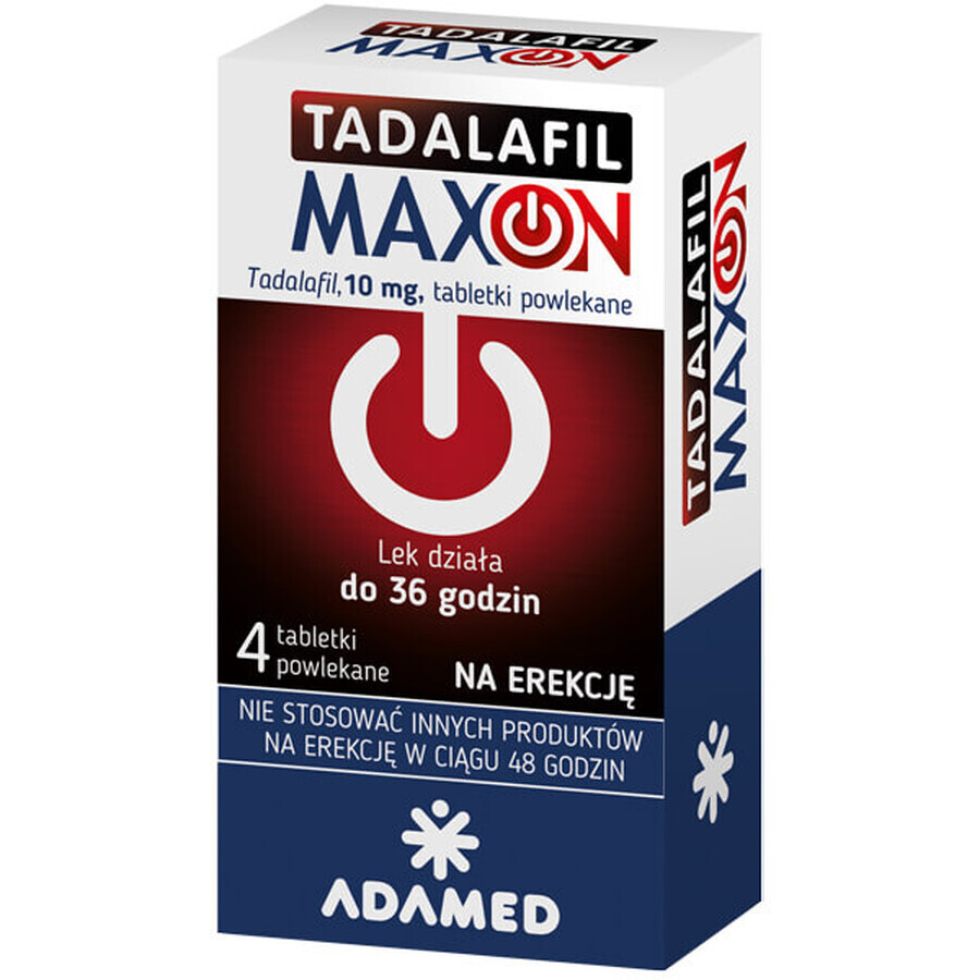 Tadalafil Maxon 10 mg, 4 film-coated tablets