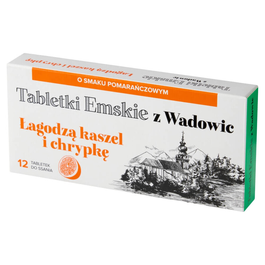 Emskie z Wadowic tabletten, sinaasappelsmaak, 12 pillen KORT GEDRAG