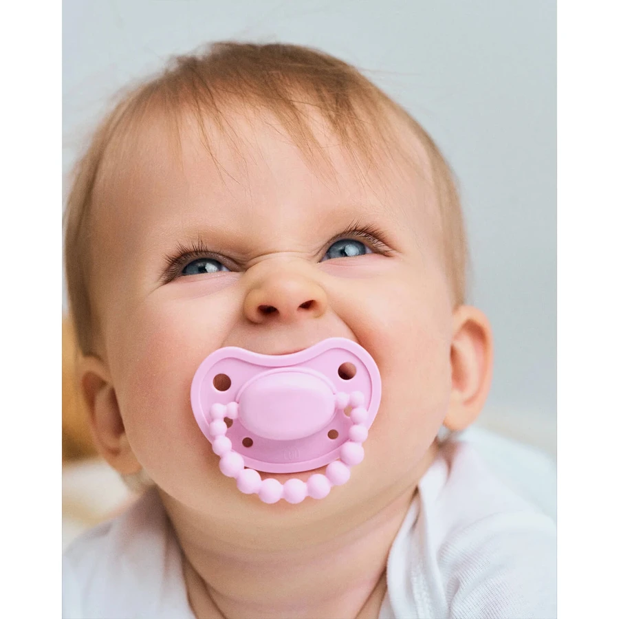 Luu Kids, pacifier, positioning, silicone, Pink A Boo, from 6 months, 1 piece