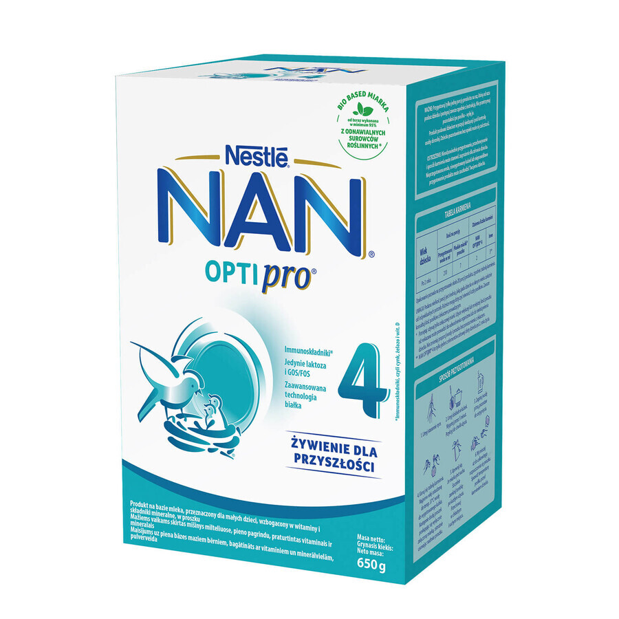 Set Nestle NAN Optipro 4, modified Junior milk for children over 2 years, 4 x 650 g