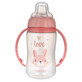 Canpol Babies, drinkbeker met zachte snuit, Schattige dieren, roze, 56/512, vanaf 6 maanden, 320 ml