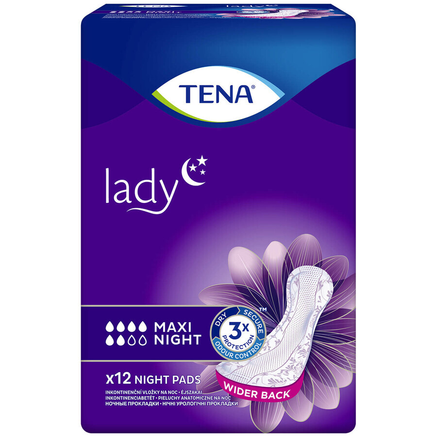 Tena Lady set, specialized sanitary towels, Maxi Night, 2 x 12 pcs + ProSkin Pants Absorbent normal panty, size M and L, 2 samples