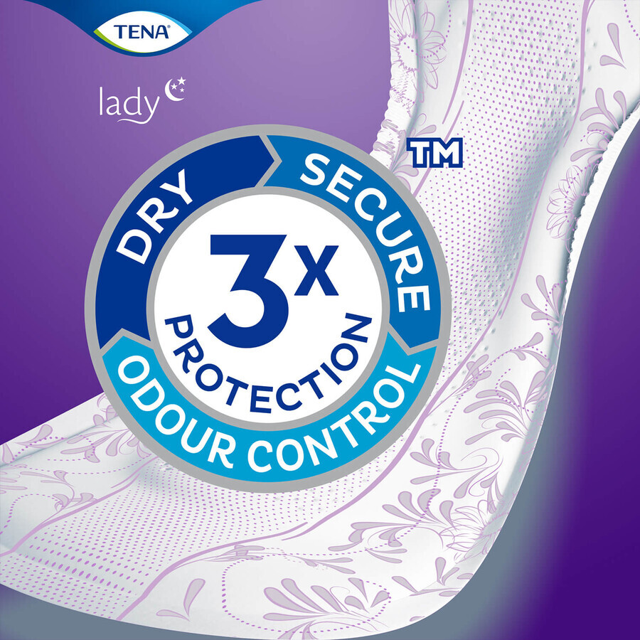 Tena Lady set, specialized sanitary towels, Maxi Night, 2 x 12 pcs + ProSkin Pants Absorbent normal panty, size M and L, 2 samples