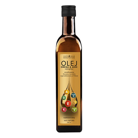 Goldfarmex Golden Oils Omega&ADEK Olie, koudgeperst, ongeraffineerd, 250 ml