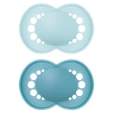 MAM Original, fopspeen, silicone, orthodontisch, mat onbedrukt, jongen, 6-16 maanden, 2 stuks