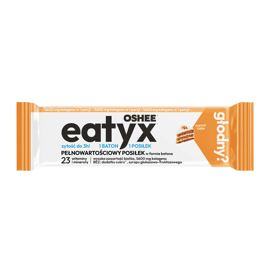 OSHEE Eatyx, barrita de mesa, pastel de zanahoria, 60 g