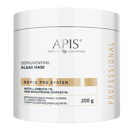 Apis Professional Depiq Pro System, mască depigmentantă din alge cu α-arbutin 1% și complex de iluminare 1%, 200 g