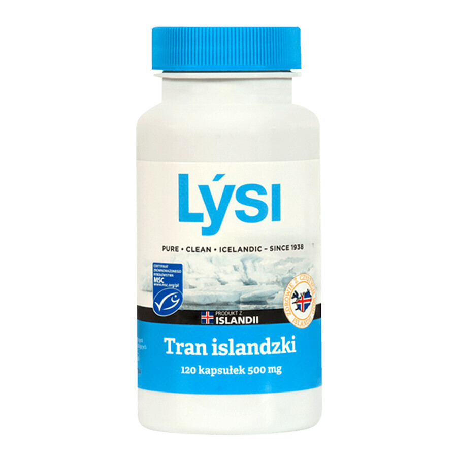 Lysi IJslandse Dieetsupplementen 500 mg, 2 x 120 capsules + gratis cap