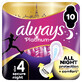 Always Platinum, gevleugeld maandverband, maat 4, Secure Night, 10 stuks