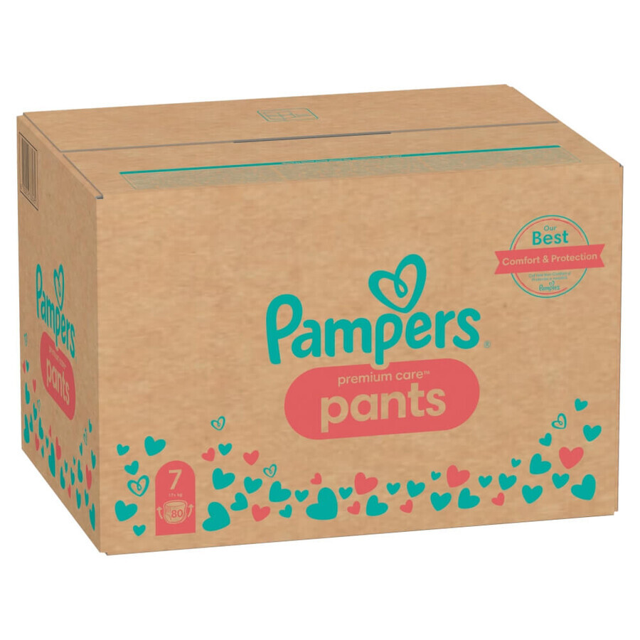 Pampers Premium Care Pants, luiers maat 7, 17+ kg, 80 stuks