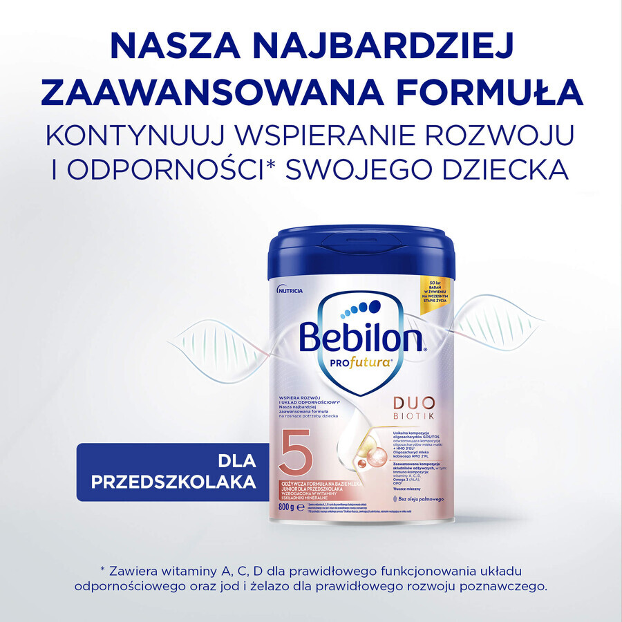 Bebilon Profutura DuoBiotik 5 set, voedende melkvoeding voor peuters, 3 x 800 g + Mustela Bebe Enfant, voedende wasgel, 300 ml gratis