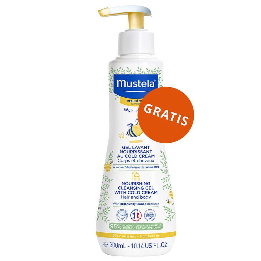 Bebilon Profutura DuoBiotik 5 set, voedende melkvoeding voor peuters, 3 x 800 g + Mustela Bebe Enfant, voedende wasgel, 300 ml gratis