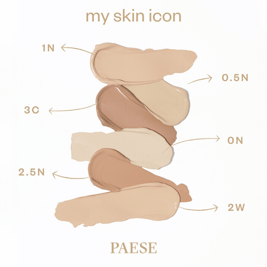 Paese My Skin Icon Base de Maquillaje Matificante, 0.5N Porcelana, 33 ml