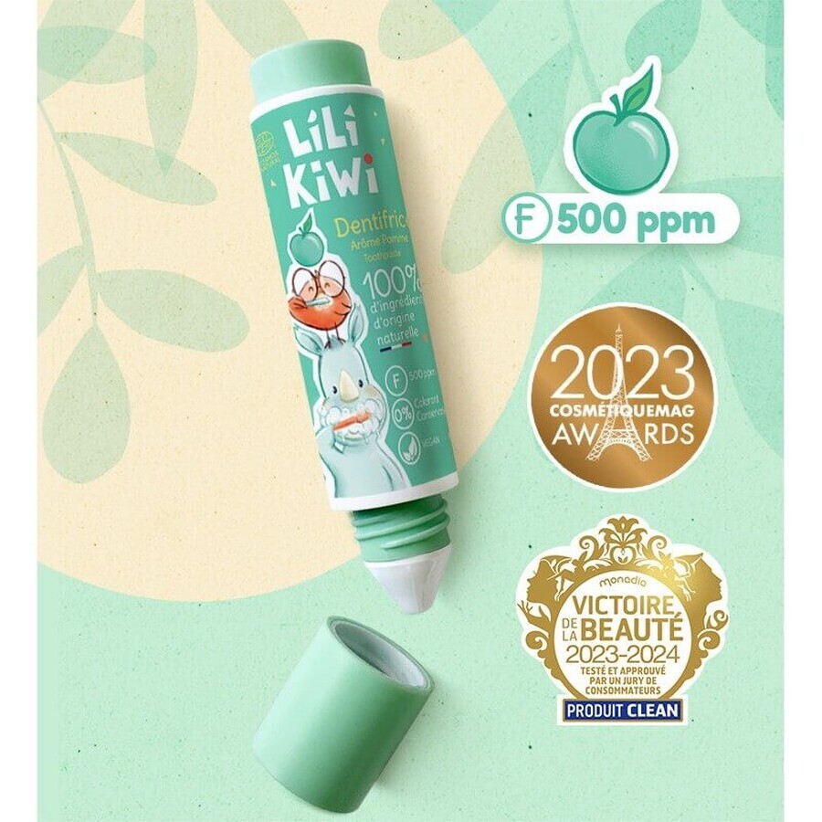 Lilikiwi dentifrice pour enfants avec fluor, pomme verte, à partir de 3 ans, 30 ml