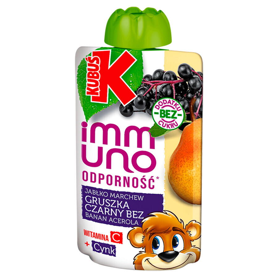 Kubuś Immuno Odporność, mousse, peer, vlier, 100 g