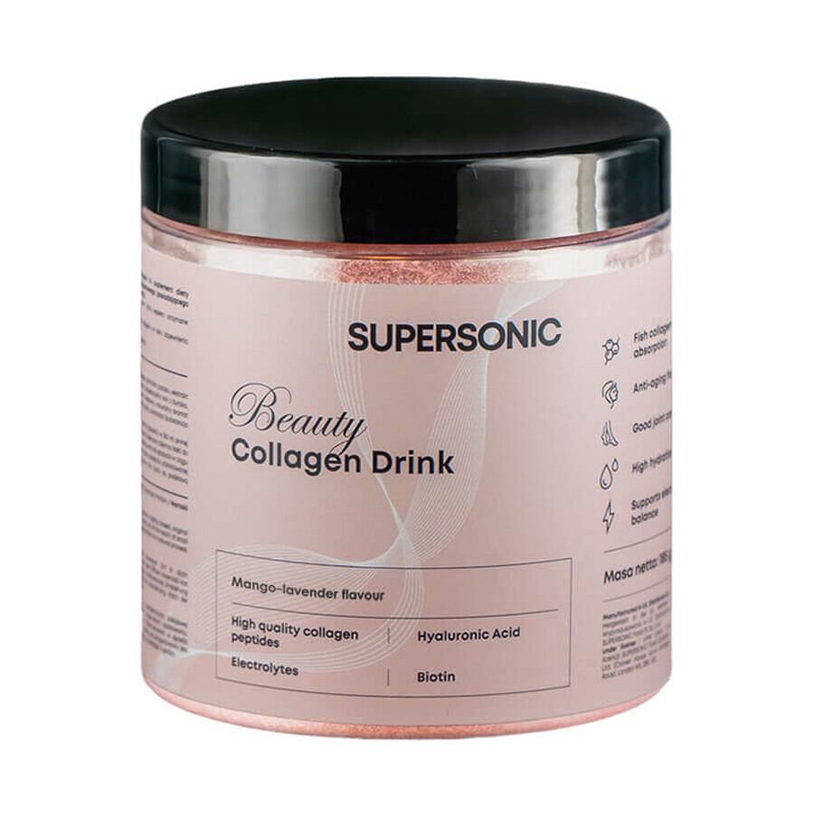 Set Supersonic Beauty Collagen Drink, aromă de mango, 2 x 185 g