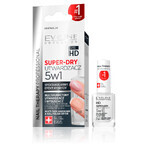 Eveline Cosmetics Nail Therapy Super-dry 5in1, multifunctionele verharder en droger, 12 ml