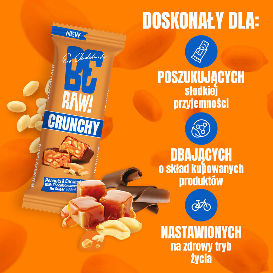 RAAIEN! Chrunchy, reep, pinda's en karamel, zonder toegevoegde suiker, 40 g