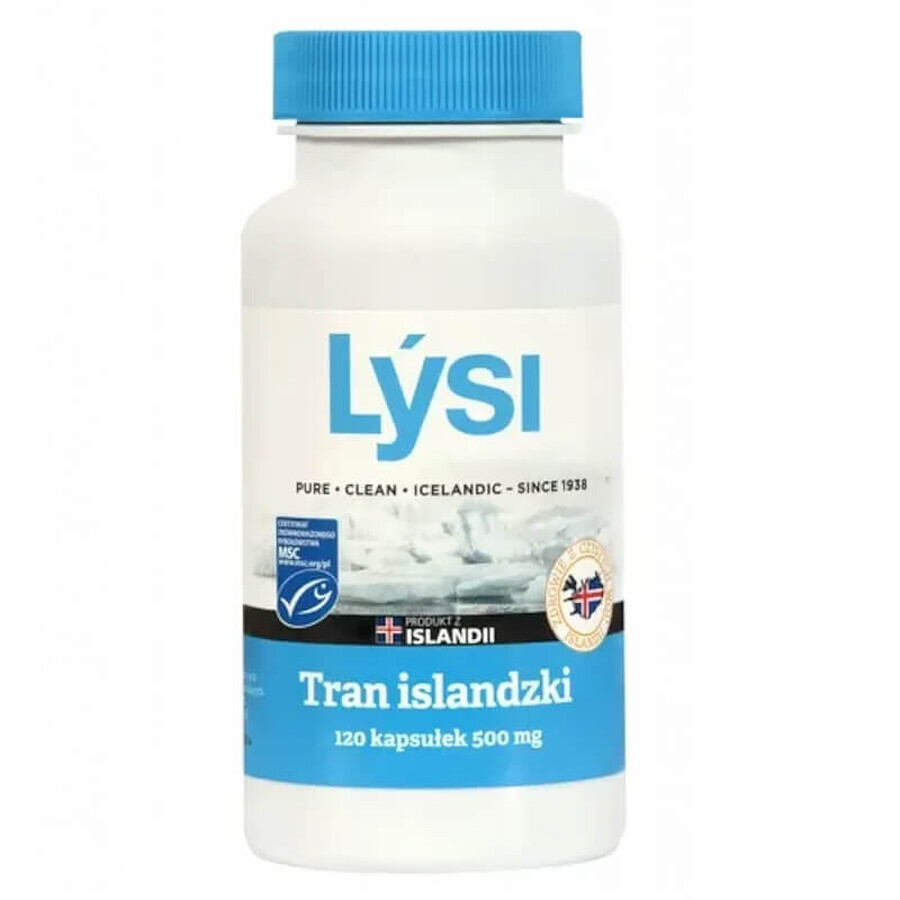 Lysi Ijslandse Dieetsupplementen 500 mg, 120 capsules + Gratis Cap