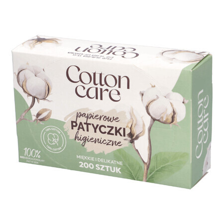 CottonCare, wattenstaafjes, 200 stuks