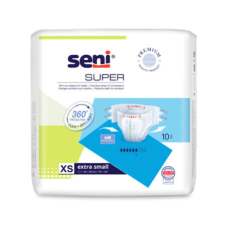 Seni Super, scutece, Extra Small, 40-60 cm, 10 buc