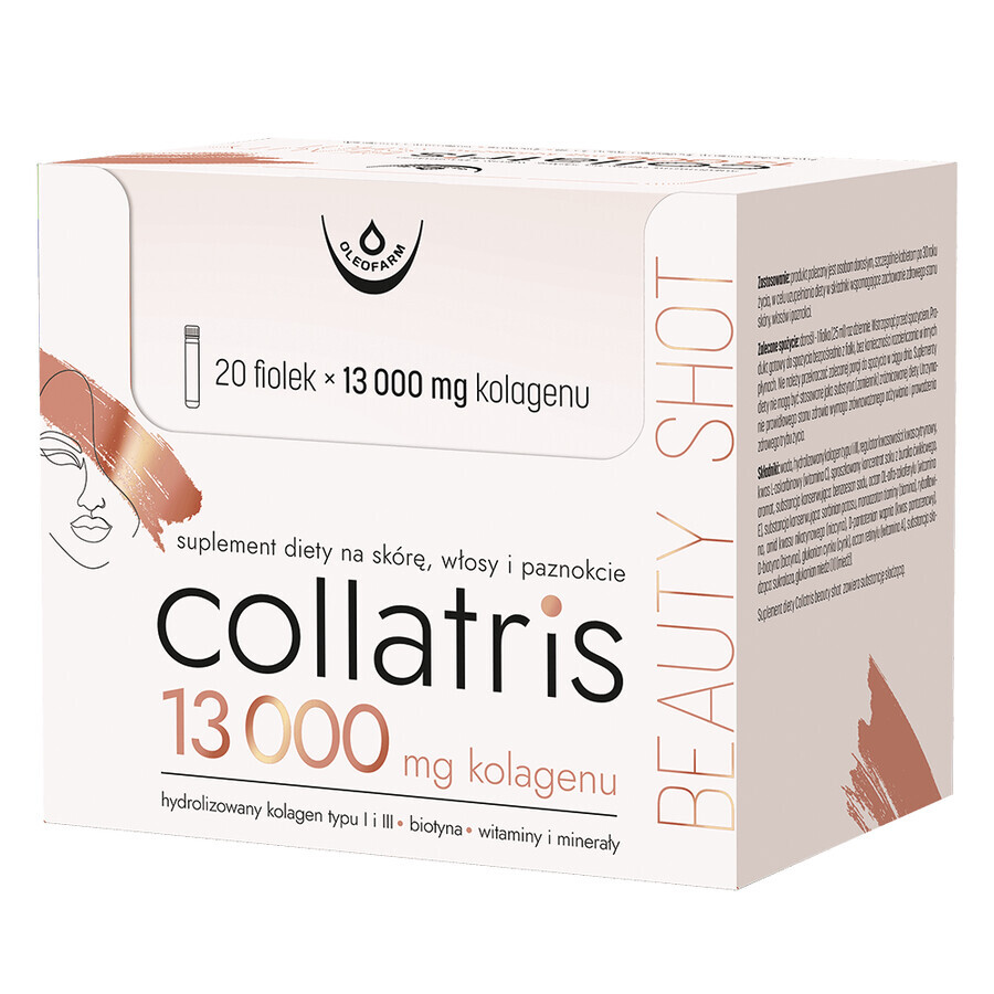 Oleofarm Collatris Beauty Shot, arôme de cassis, 25 ml x 20 ampoules