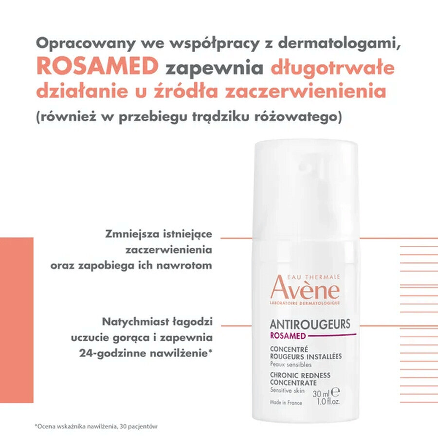 Avène Antirougeurs Rosamed, concentré pour rougeurs persistantes, 30 ml