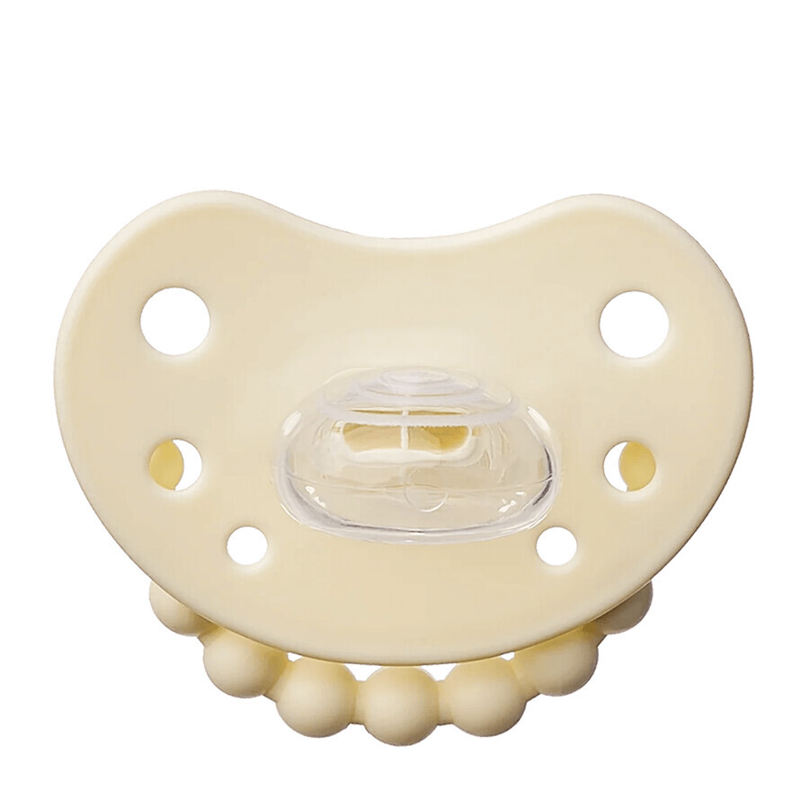 Luu Kids, pacifier, positioning, silicone, Creamy Lemon, from 6 months, 1 piece