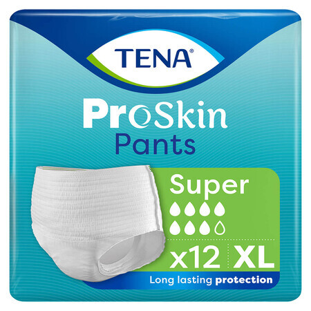 Tena Pants ProSkin, saugfähige Slips, Größe XL, 120-160 cm, Super, 12 Stück